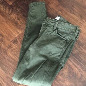 Olive green skinny pants